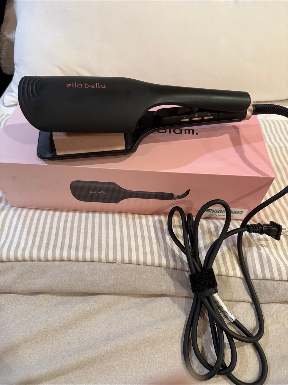 ellaBella Black & Rose Gold Wide-Plate Hair Straightener